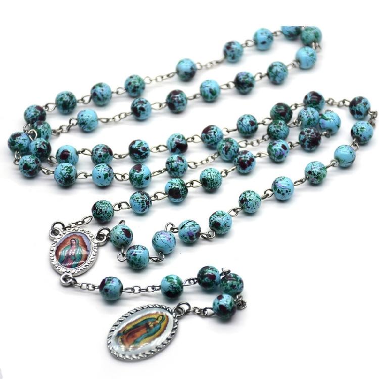 Men Women Rosary Necklace Medal-Catholic Christian Religious Prayer Gift Chain