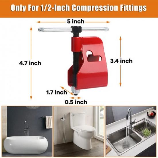Red Compression Sleeve Puller Tool Aluminium Alloy Remove Pipe Ferrule Nut