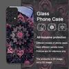 Vintage Mandala Lotusblumenmuster Gehärtetes Glas Handyhülle für Samsung Galaxy A56 A72 A55 A54 A53 A52 A36 A15 A14 A13 Cover