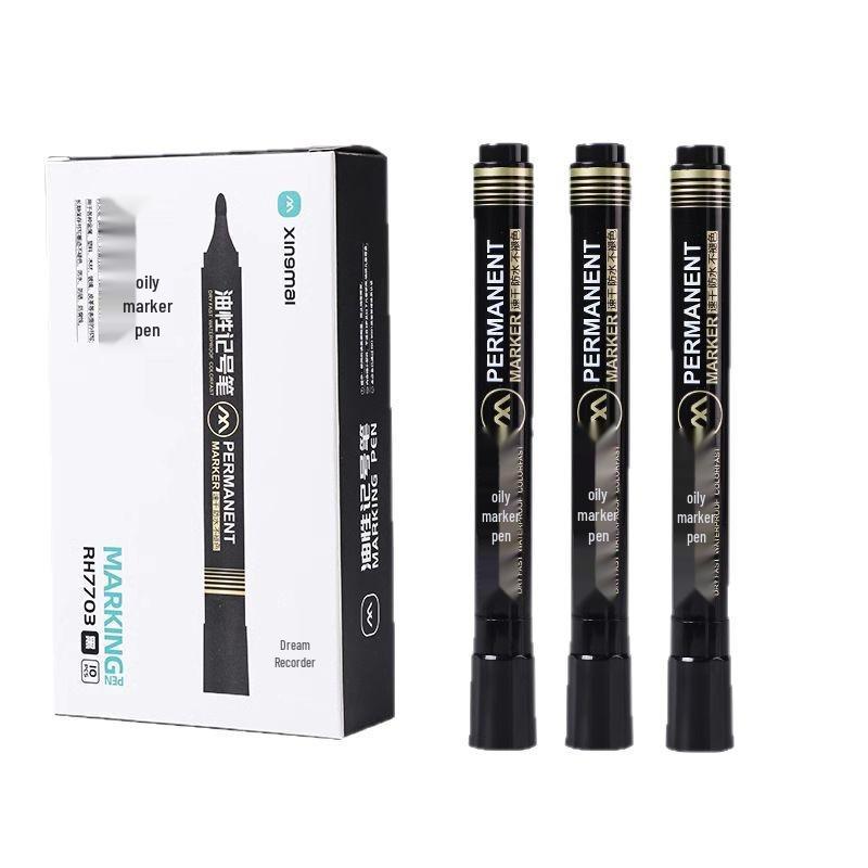 Large Tip Black Oil-Based Quick-Dry Waterproof Marker for Express Logistics