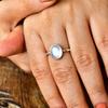 Rainbow Moonstone Ring , Blue Fire Moonstone Ring, Handmade Sterling Silver Ring , Christmas Gift for Her, Promise Ring , Anniversary Ring