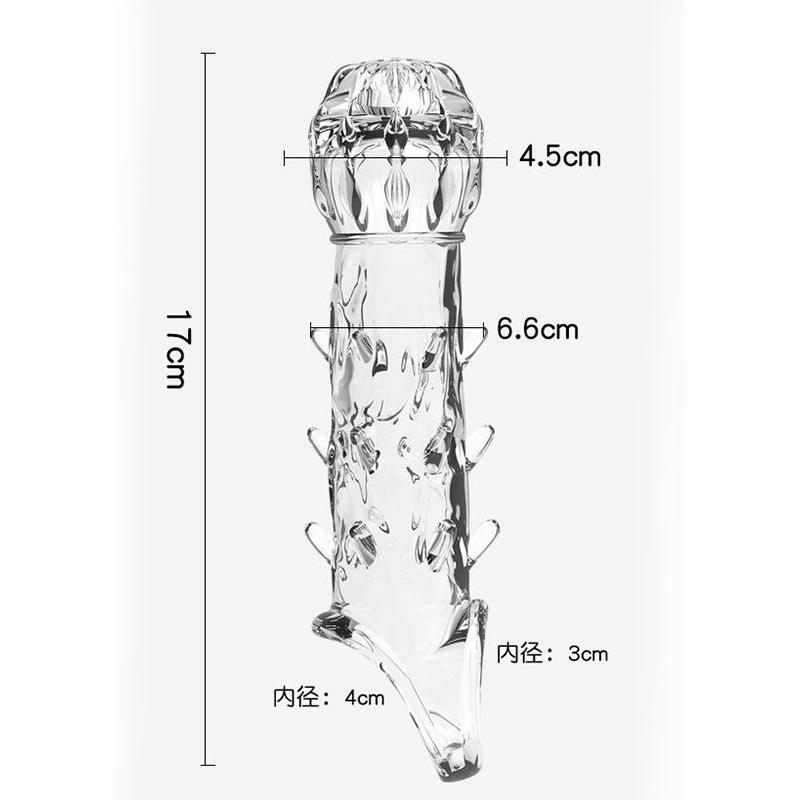 17cm Stor Hodet Penishylse Penisforstørrelseshylse Fortykker Penisforlenger 4cm Sexleketøy for Menn Voksenleketøy Seks produkter