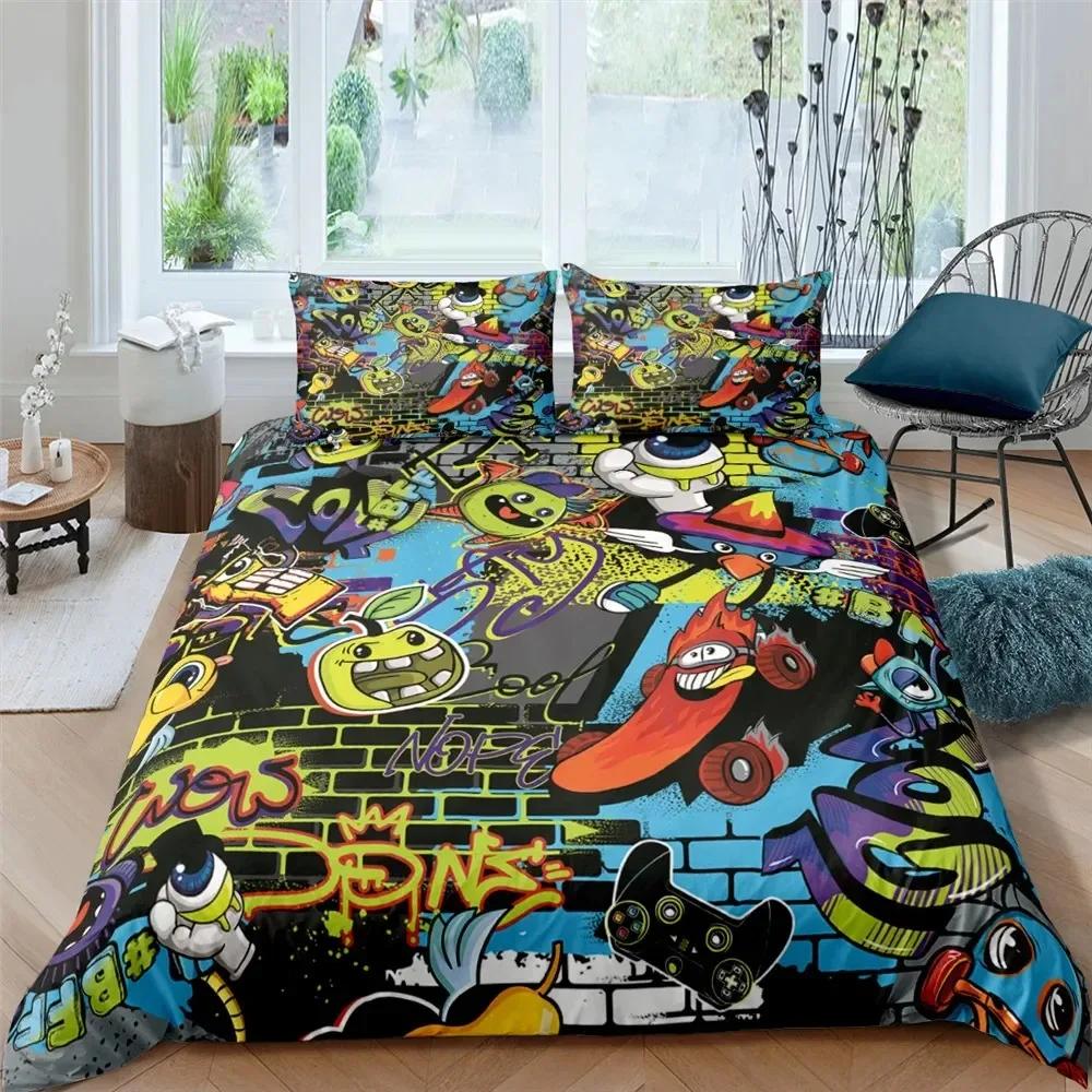 Monster Car Lovely Toy Truck Comforter Cover Polyester Printed Bed Set Duvet Cover Pillowcase Bedding Set Bed Linen Sheet Quilt