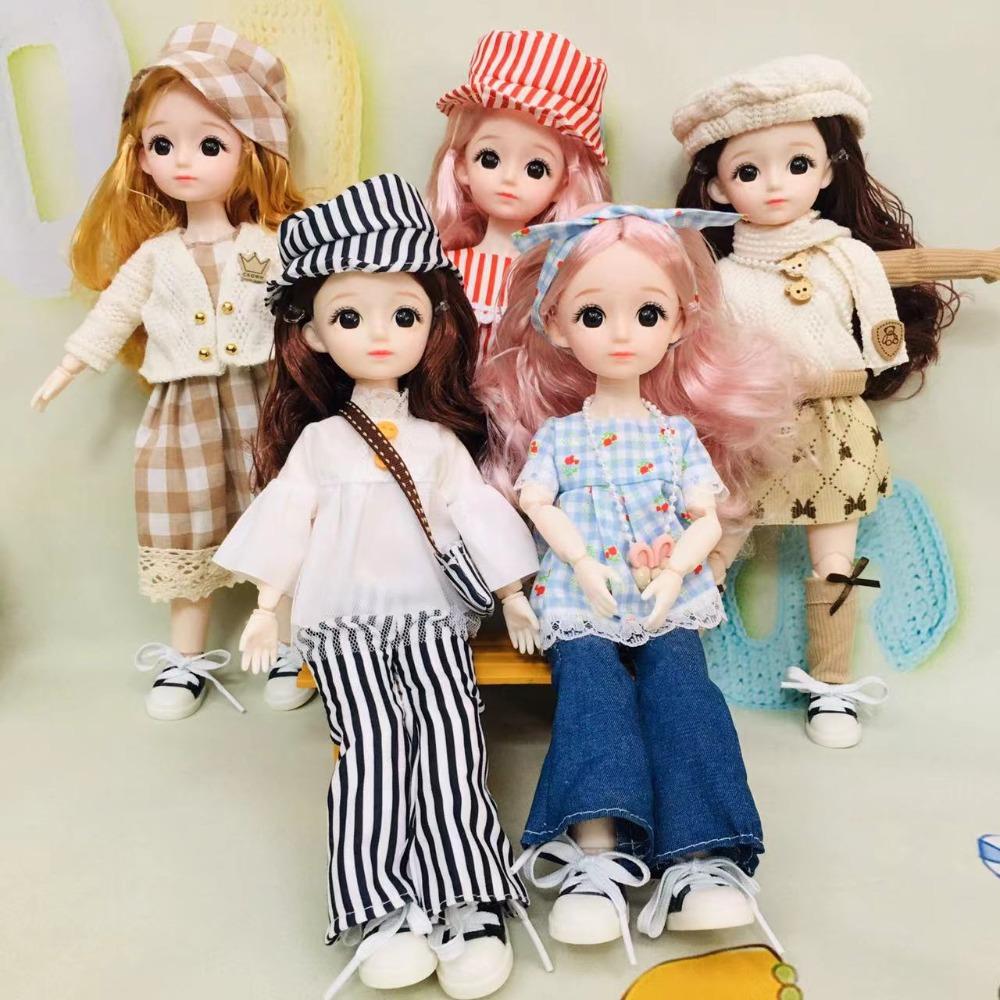 

Handmade Doll Clothes DIY Printed Suspenders Pants Fashion Garmentjumpsuits For 1/6 Point Doll