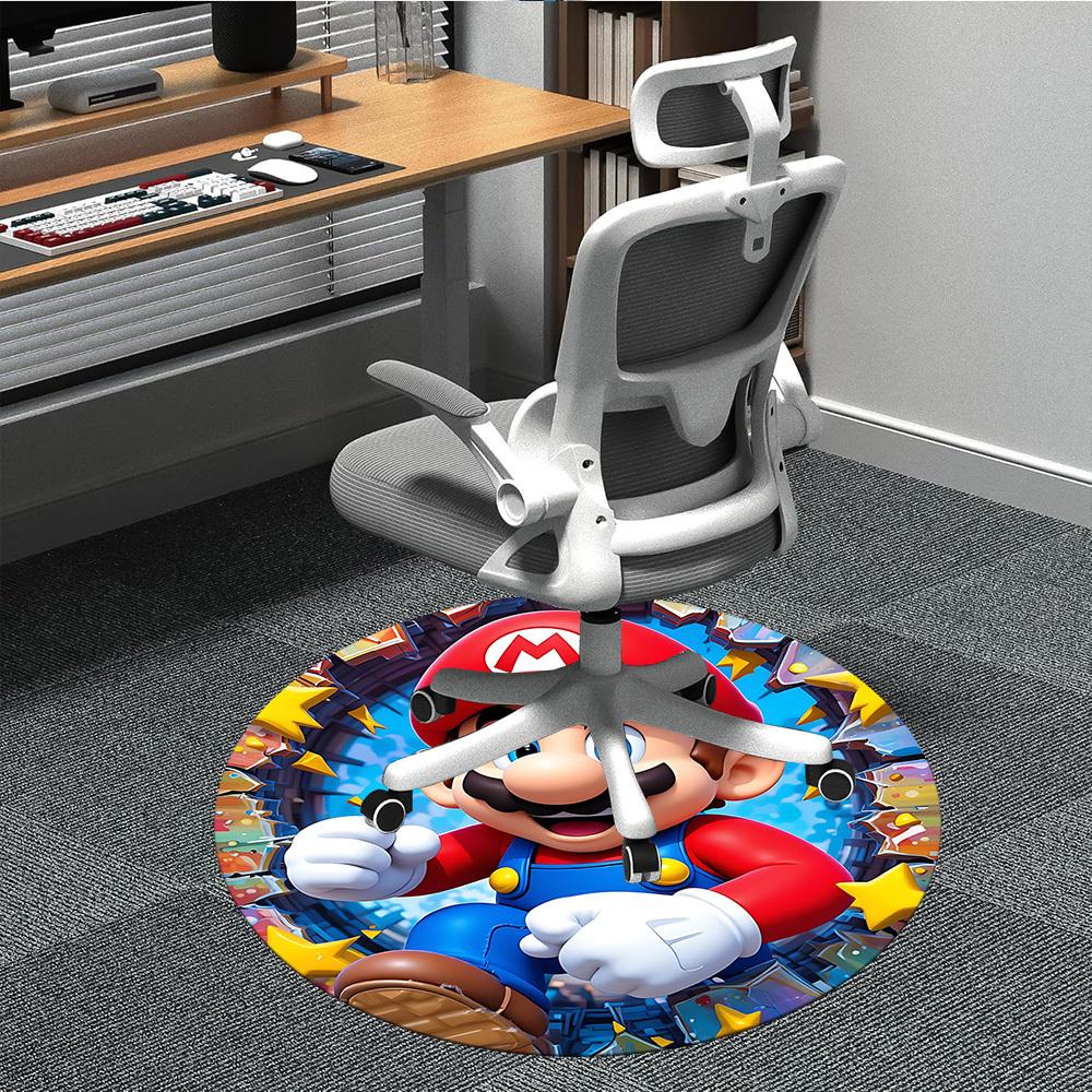 

1pc Mario Office Round Area Rug, Under Office Chairs Bedroom Living Room Home Decor, Room Decoa1016232 80cm by 80cm