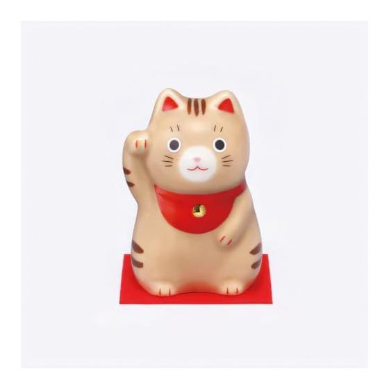 Lucky cat (brown, small) lucky cat (with good luck sticker)
