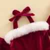 MISOAMISO Santa Santa Christmas Wine Santa Perfect for Christmas Parties and Recitals Children's Dress, Costume, Outfit, Fur, Red, Girls' Dress,