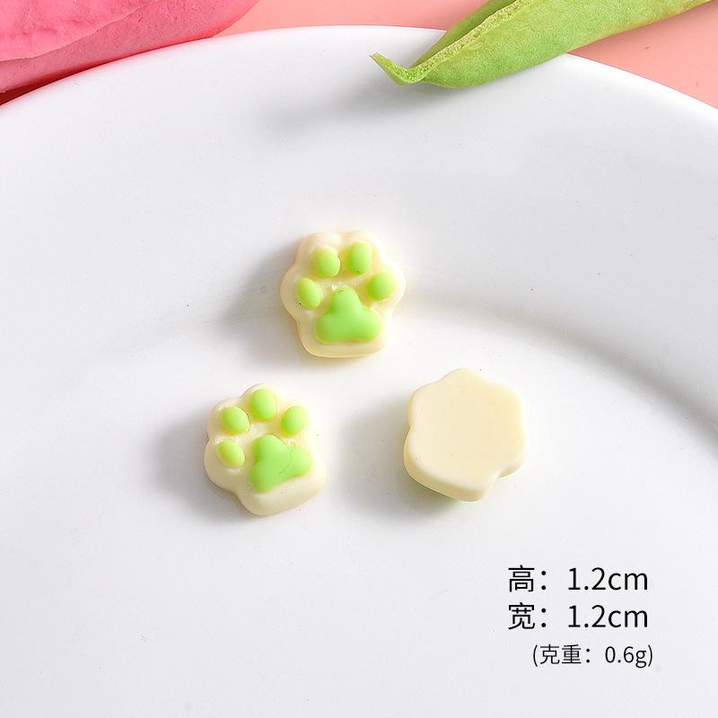 10Pcs Cartoon Cat Claw Flat Bottom Resin Accessories DIY Materials Phone Case Accessories Hair Clip Materials Bead Decorat