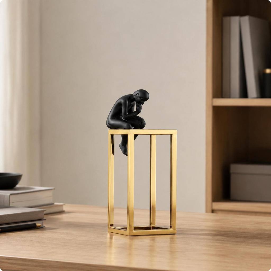 Thinker Figurine Elegant Decor Introspective for Study