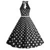 Women's Retro Hepburn-Style Dress With Pleated Polka Dots And Slimming Wide Skirt