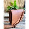 Men's Goat Leather Messenger Shoulder Handmade Leather Brown Bag ( Free Gifts Cross Body Black Bag Size - 9 X 7 X 3 In )