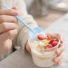 100PCS Food Grade Heart-shaped Spoons Lightweight Ice Cream Spoons Plastic Spoons  Picnic