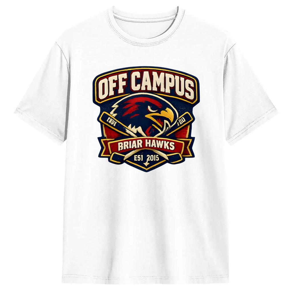 Mens T-Shirt Briar Hockey Est 2018 Off Campus T Shirts Trendy Cool Summer Tee Shirt Vintage Pure Cotton Clothes Plus Size