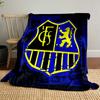 "Blue Shield with Lion Emblem Design" Patterned Blanket, Flannel, Suitable for All Seasons, Home Decor, Warm and Cozy
