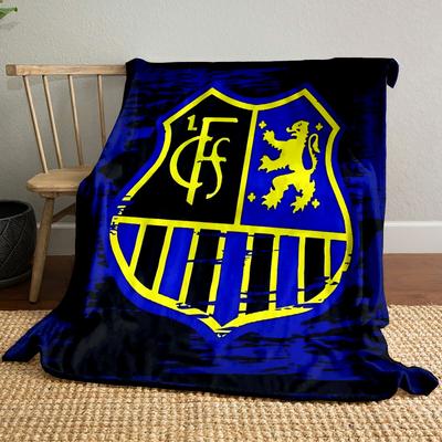 "Blue Shield with Lion Emblem Design" Patterned Blanket, Flannel, Suitable for All Seasons, Home Decor, Warm and Cozy