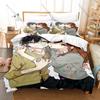 Japanese Kpop Horimiya Bedding Set 3Pcs Cartoon Character Printed Duvet Cover Set Bedroom Decor Gift For Fans