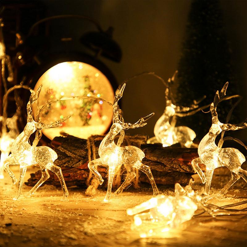 Christmas Deer Pattern Light Indoor String Lights Decorations Christmas Tree Lights Indoor Cluster Lights For Christmas