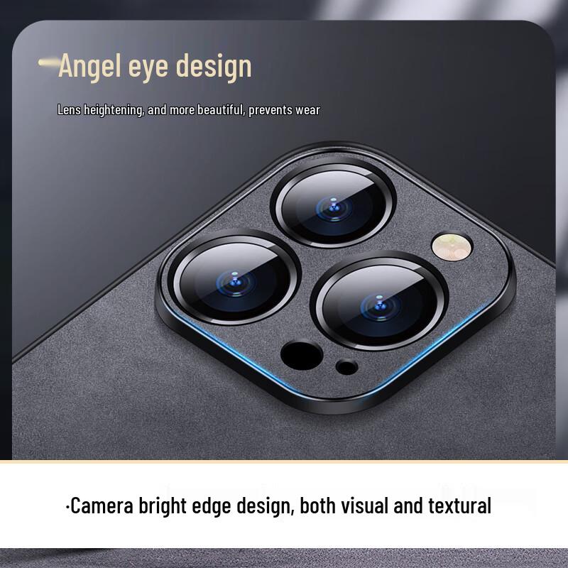 Premium Nubuck Leather Full Lens Protection Case for iPhone 14 Series