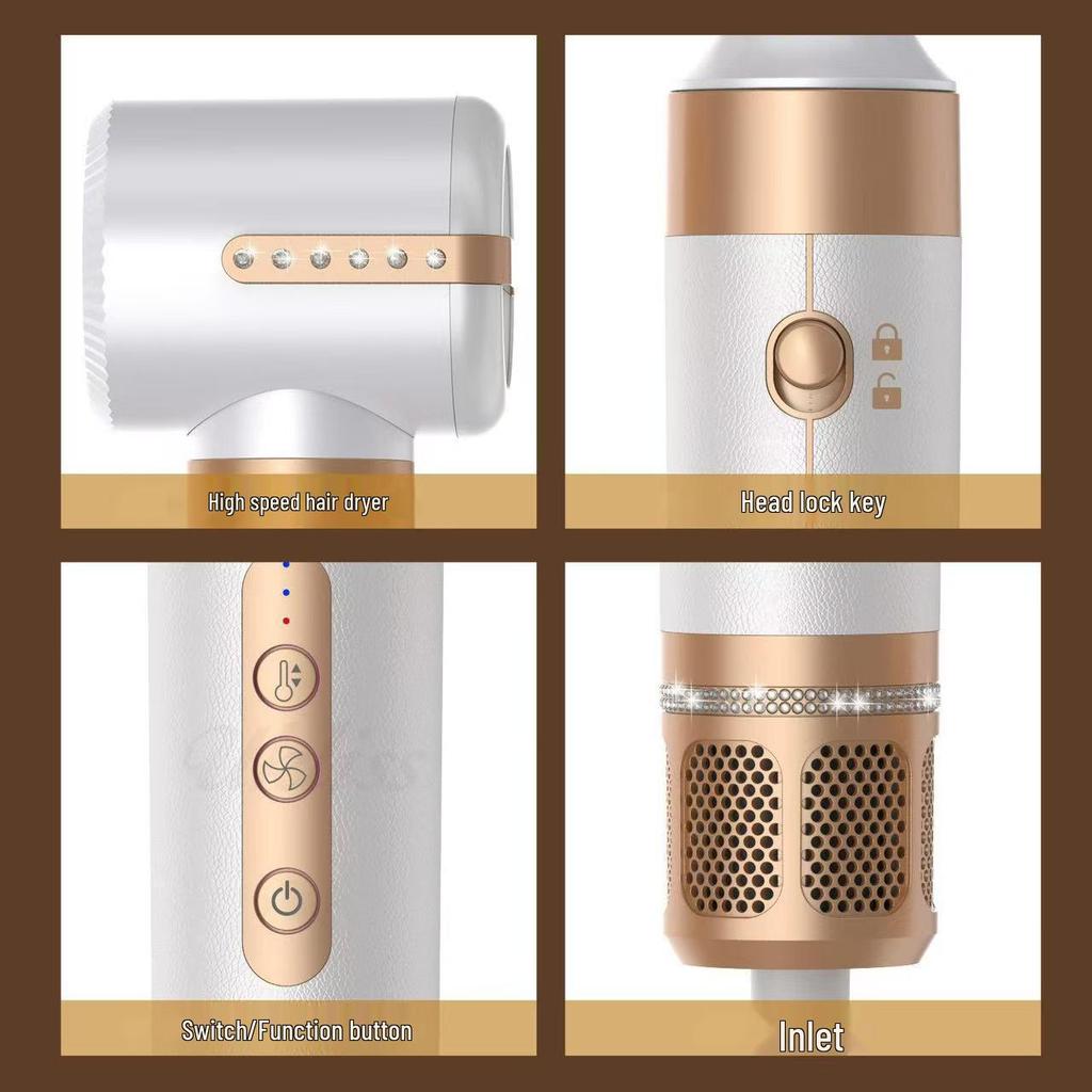 7-in-1 Multifunctional Hair Dryer & Styler: 1400W Hot Air Brush & Curler Combo