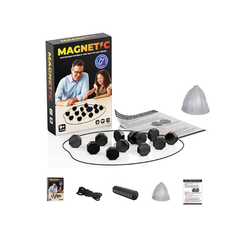 Magnetic Chess Game, Magnetic Chess Set with Pieces, String, Magnetic Chess Strategy Game, Portable Intellectual Battle & Strategy Board Game, for