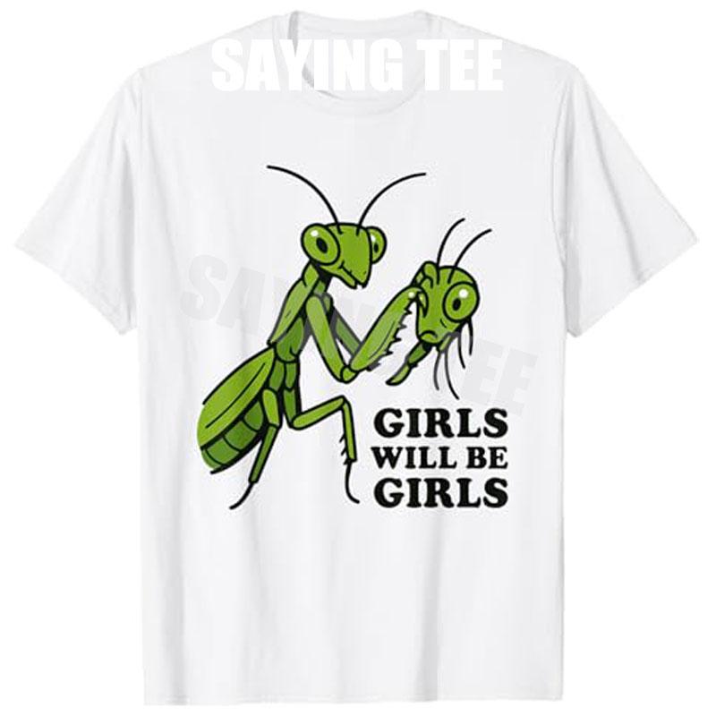 Funny Girls Praying Unisextis TShirt Girl Will Be Girls Praying Unisextis Saying Tee Novelty Gift Womens Fashion Feminism Y2k Tops