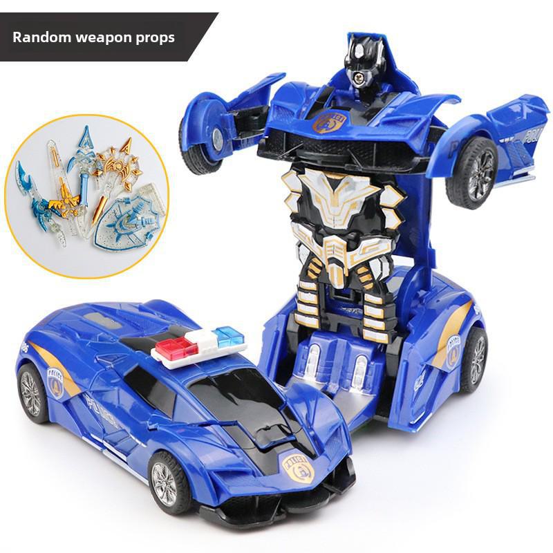 Popular Children's Deformed Toy Robot and Car Set for Educational Play At Street Markets and Night Stalls.