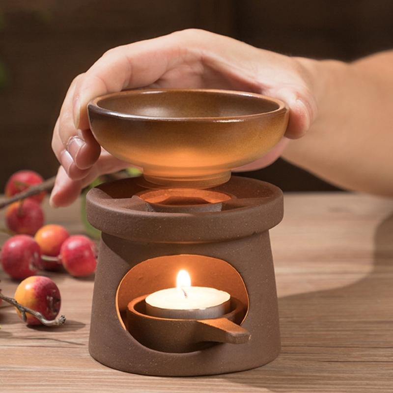 Essential Oil Burners Ceramics Wax Melter Aromas Diffuser and Tealight Candle Holder Set for Home Bedroom Decors