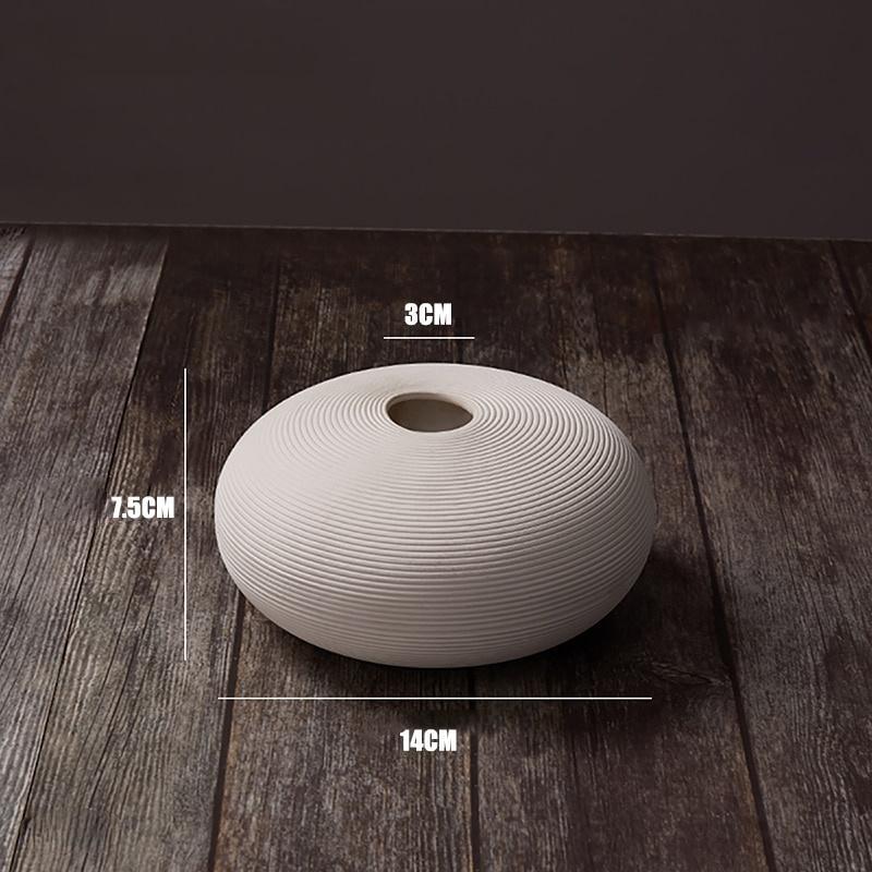 Vaseflower Ceramic 1pc White Vase Minimalism Style For Modern Table Shelf Home Decor Fit For Fireplace Bedroom Living Room Centerpieces Office Desk