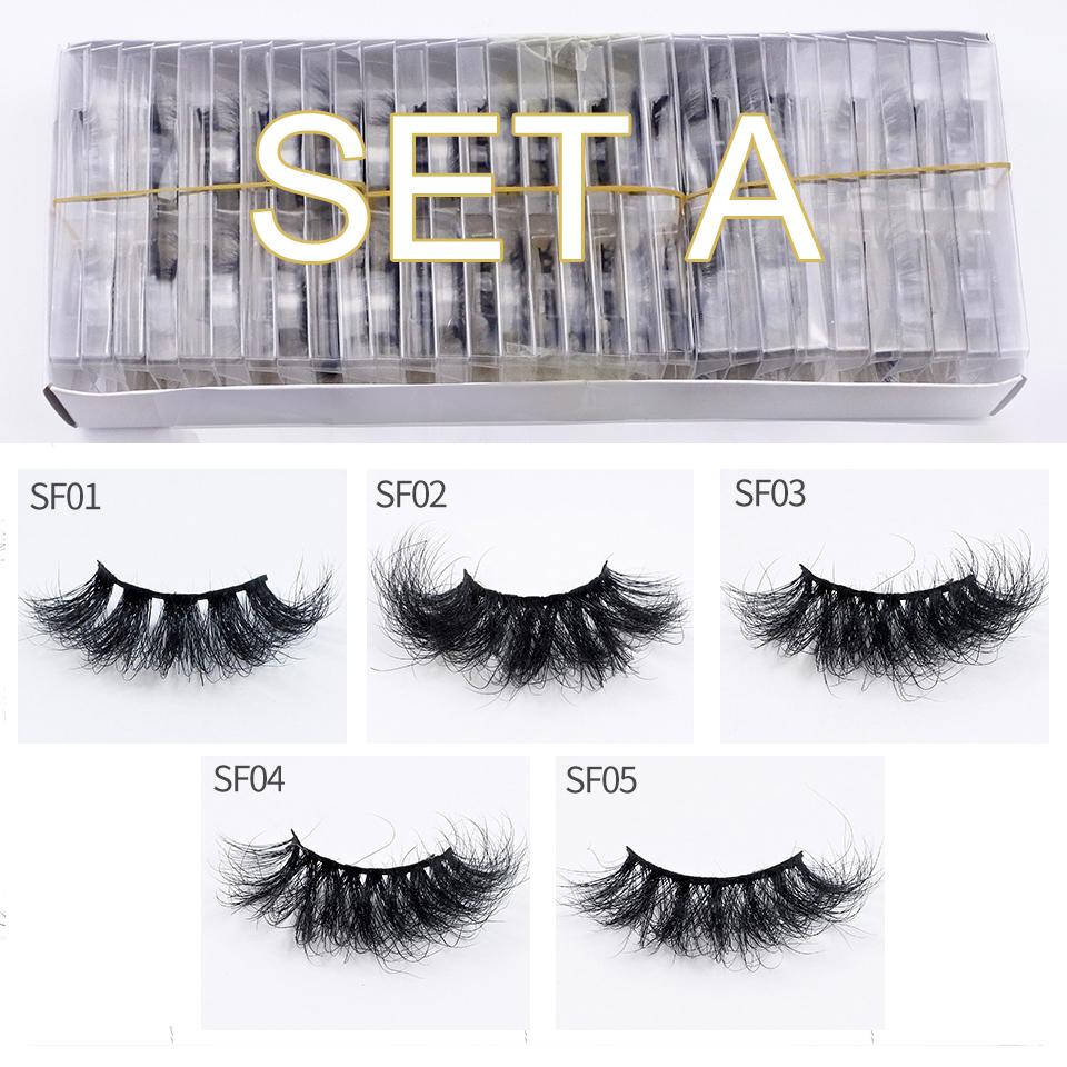 Mink Lashes 25mm Fluffy Messy 3d Eyelashes Wholesale 4/10/30/50 Pcs / Lot Long Thick Mink Eyelashes Makeup