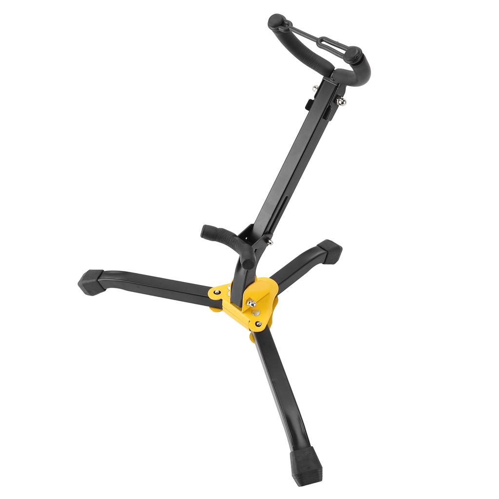 Składany statyw na saksofon Przenośny stojak na saksofon altowy i tenorowy do ekspozycji z regulowaną metalową podstawą trójkątną