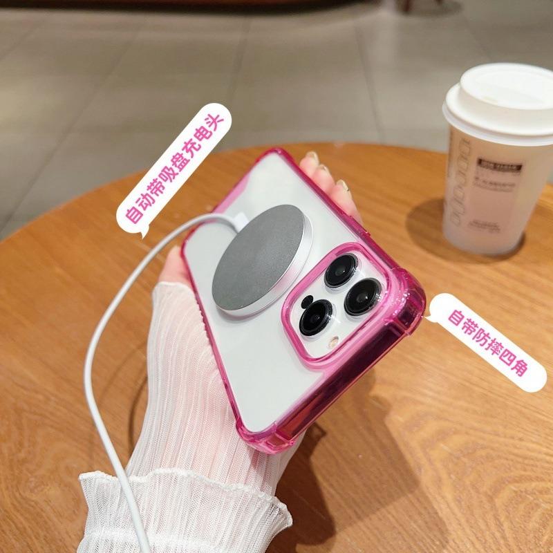 Simple Magnetic Anti Fall Acrylic Phone Case Compatible With Apple Iphone Models