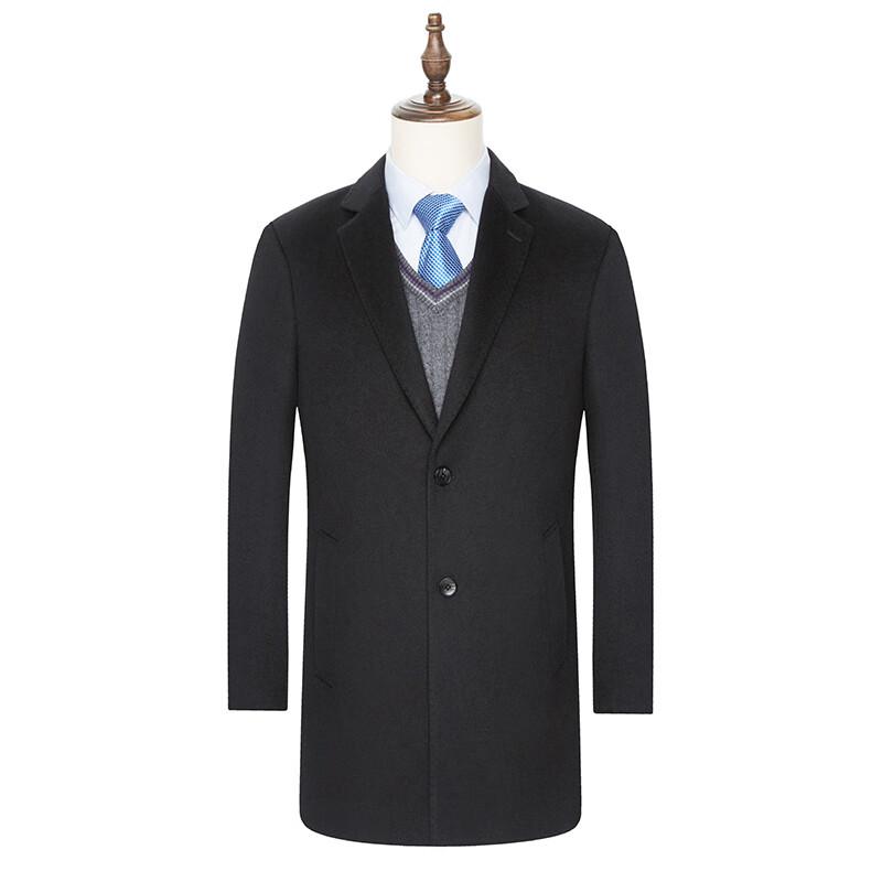 Fengxun Men's 100% Wool Business Overcoat