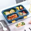 Oanawy Lunch Tray, Student Lunch Box, Employee Cafeteria, with Lid, Airtight, Microwaveable (Red, 4 Grids)