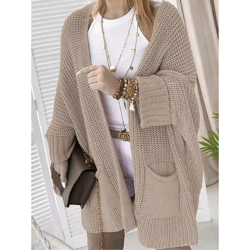 Autumn knit Sweater Women Cardigan Commuter Style Loose Mid-Length Outerwear Plus size Leisure Top