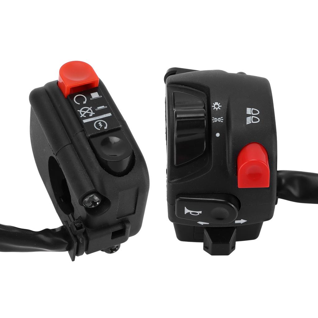 Pair 22mm Motorcycle Left Right Handlebar Controller Switch for Horn Turn Signal Electric Start Fog