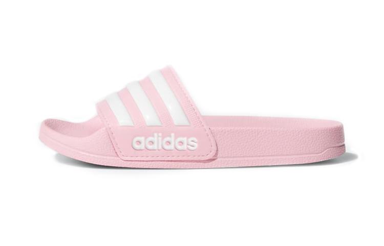 Kids Adidas ADILETTE SHOWER Slip Resistant Anti Kick Slippers White Pink G27628 28