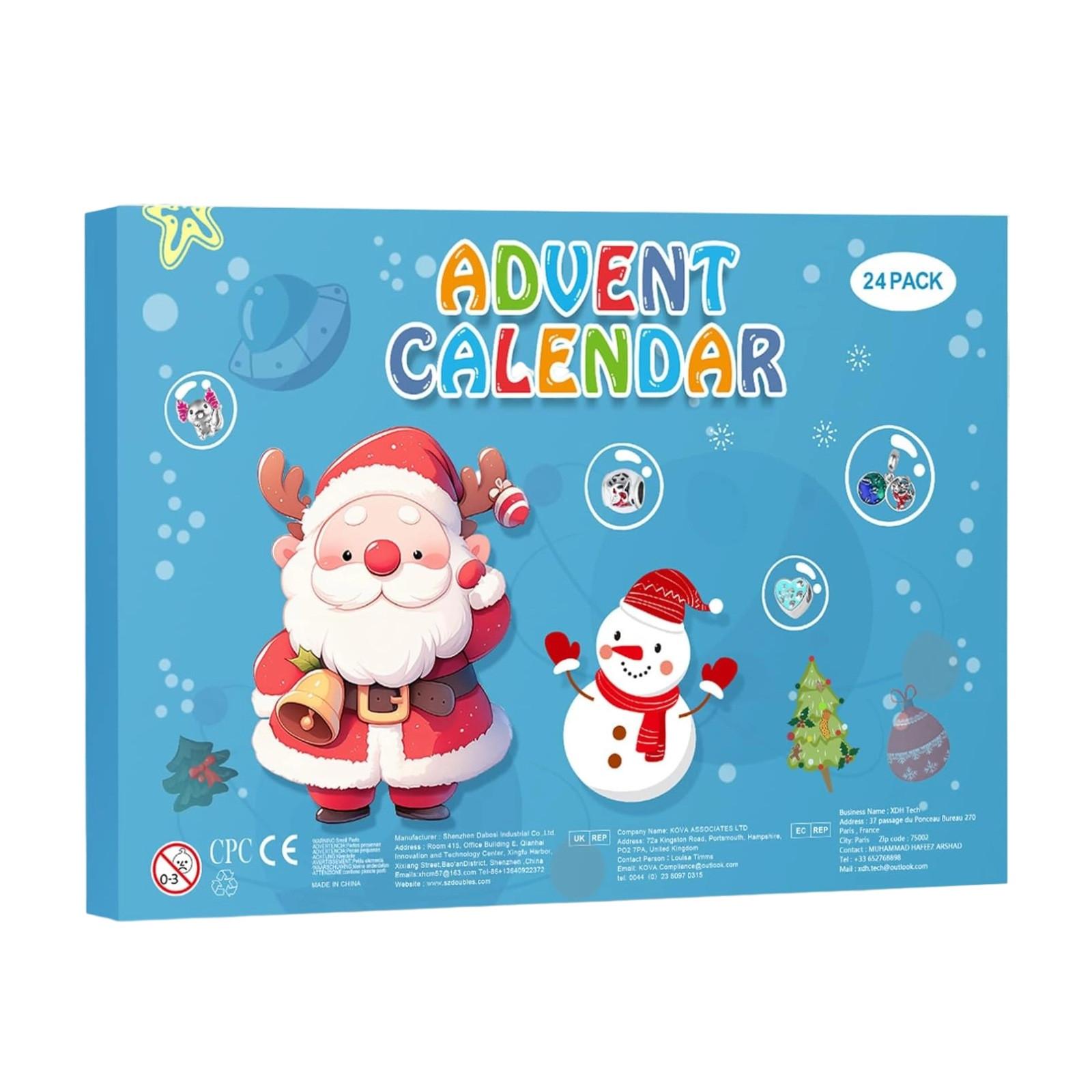 

Праздничный Адвент-календарь для детей, праздничный календарь обратного отсчета на 24 дня с браслетом-ожерельем своими руками, милый праздничный подарочный подарок с подвеской One Size