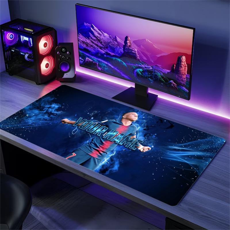 Custom Name Soccer Jersey Custom Name Large Size Mouse Pad Gaming Table Cushion Nonslip Laptop Tablet Big XXL Mat Mini PC Playmat With Lock edge