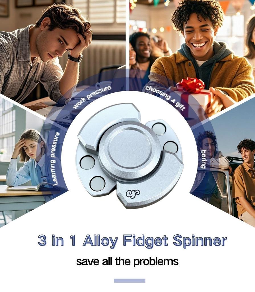 Multiple Play Magnetic Slider Fidget Spinner EDC Adult Fidget Toys Anti Stress Hand Spinner ADHD Anxiety Autism Stress Relief