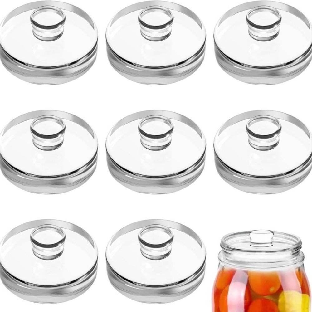 Clear Heavy Fermenting Weights Fermented Wide Mouth Mason Jar Lid Durable Glass Weights  Household