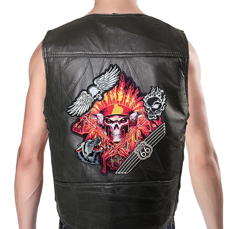 Weste Street Punk Weste Jacke ärmellose Harley Motorrad Abzeichen bestickte Weste