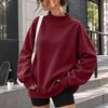 Women's Mock Neck Sweatshirt Casual Loose Fit Color Pullover Top for Everyday Wear