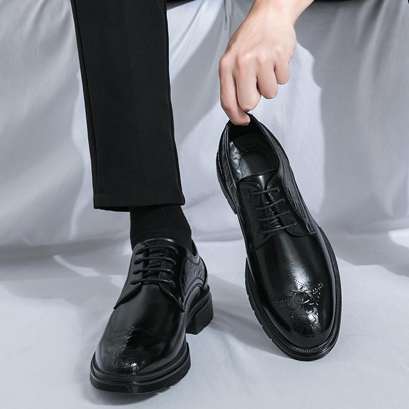 

Мужская обувь большого размера 46 мужские лоферы модная деловая кожаная обувь свадебная обувь 38 чёрный