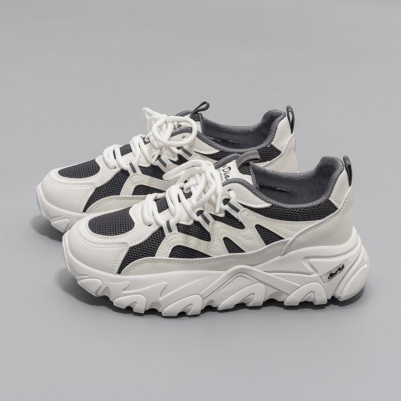 Ins Korean Version Versatile Daddy Shoes Women's 2025 Spring Breathable Platform Sneakers Student Casual Women's Shoes 7787