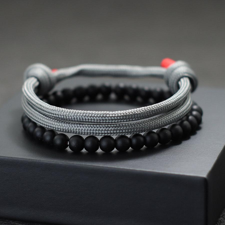 Noter Fashion 2Pcs Men Bracelet Set 2026 Handmade Sliding Adjustable Paracord Braslet Summer Jewelry Surfer Nautical Braclet