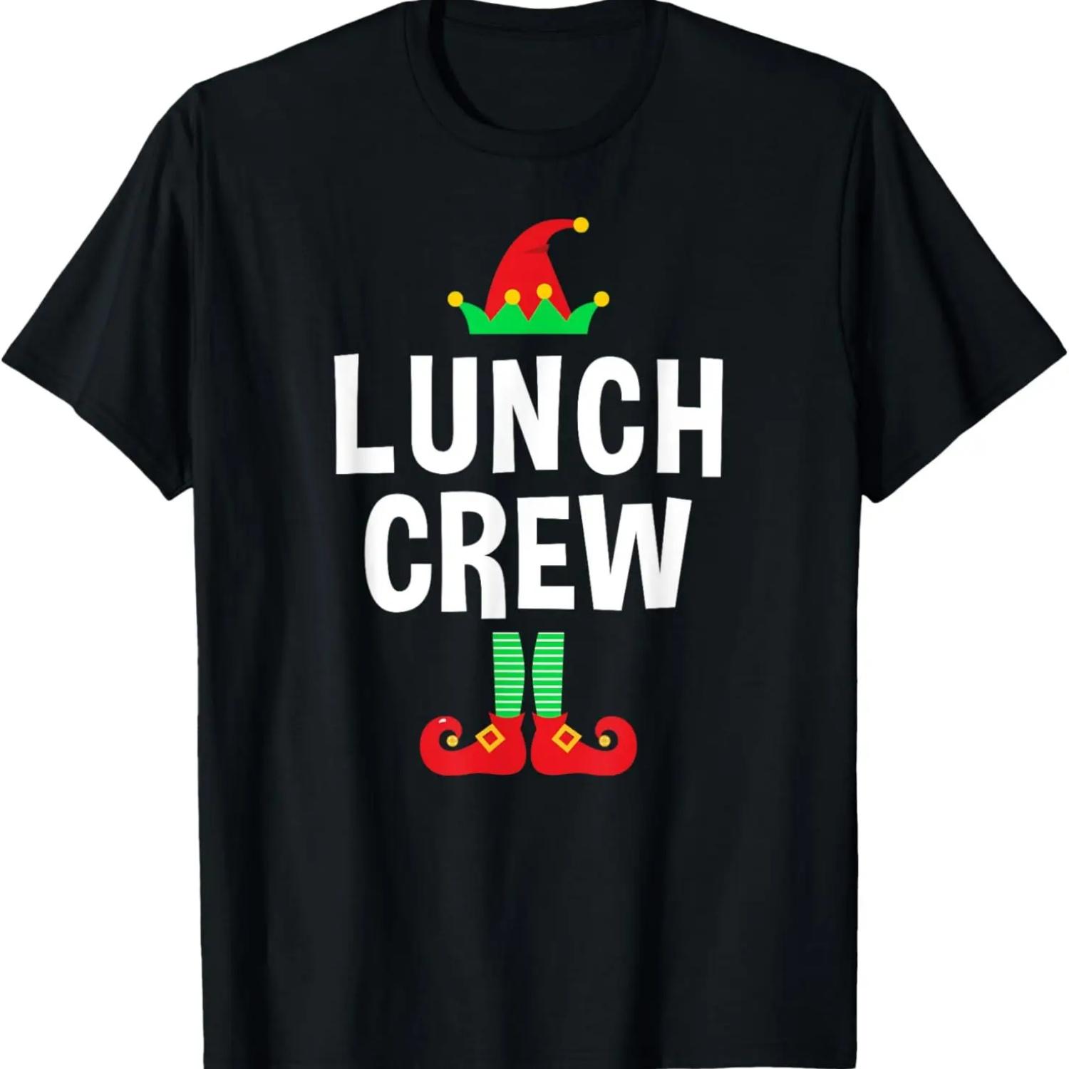 Lunch Crew Christmas Shirt - Lunch Lady Staff Elf Tshirt T-Shirt S