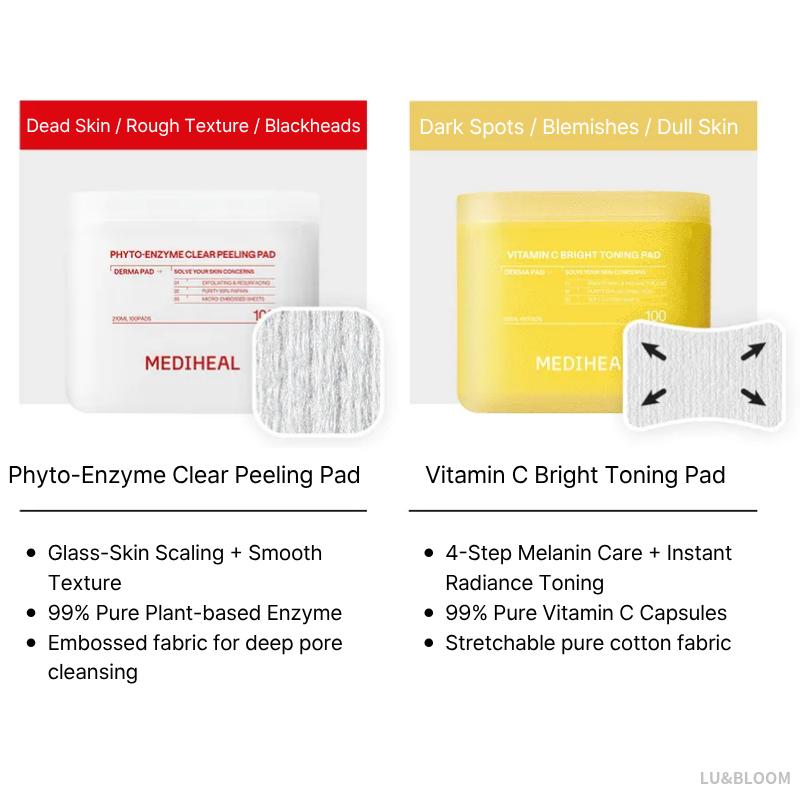 Mediheal Derma Toner Pad 100 Blatt (8 Typen) (+Gratisgeschenk)