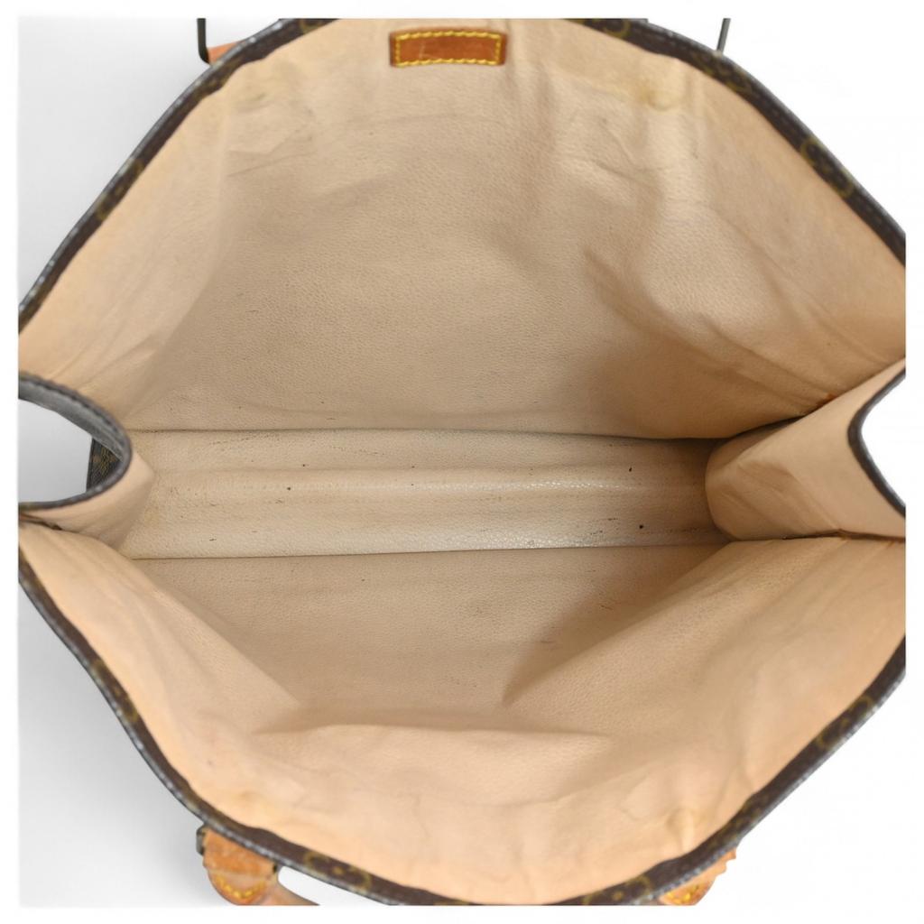 Auth LOUIS VUITTON Monogram Sac Plat Tote Bag Brown PVC M51140 Lv9929ss