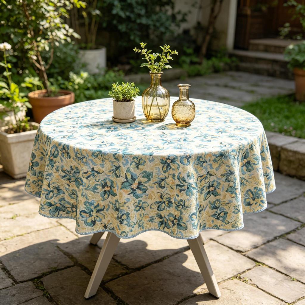 Kitchen Dining Home Ornament All Purpose Cotton Small Round Fabric Tablecloth