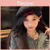 Beret Feminine White Hat With Cute Bowknot Design For Women Perfect For Autumn Winter And